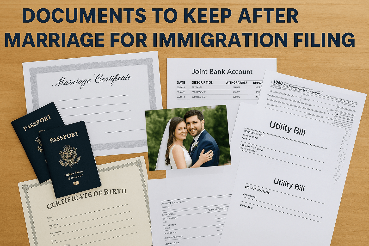 Essential Documents to Keep After Marriage for U.S. Immigration Filing (Green Card Process) - A complete guide to the essential documents every married couple should keep for a smooth U.S. immigration or green card filing process.